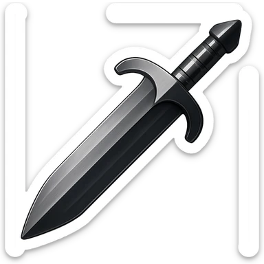 Make this steel greatsword 10% darker, keep it crisp, shiny, and slightly fancier than iron, realistic metallic steel, emoji style, transparent background. sticker