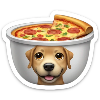 dog bowl with pizza inside sticker
