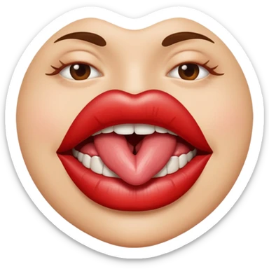 lips bitting sticker