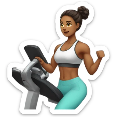 strong woman working out in the fitness room sticker