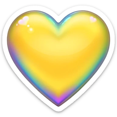 yellow heart with a holographic effect sticker