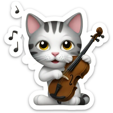 Cat with a fiddle sticker