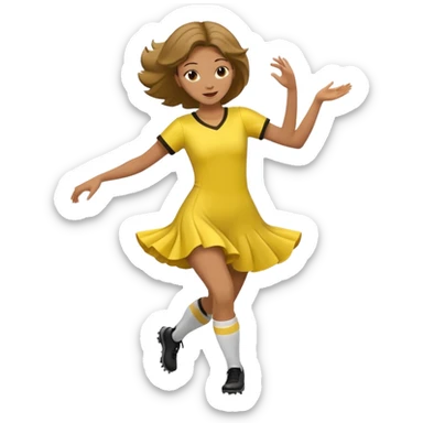 Soccer Player dance in yellow dress sticker