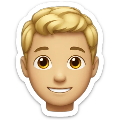 smiling boys with short hair sticker