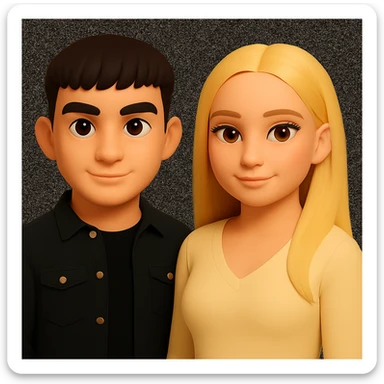 Keep the image as is but slightly space the people apart from each other. Preserve the original style and background exactly. sticker