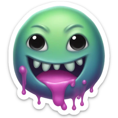 a smooth slime monster sticker