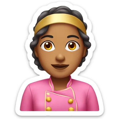 Female Latina Chef with pink and gold clothes sticker
