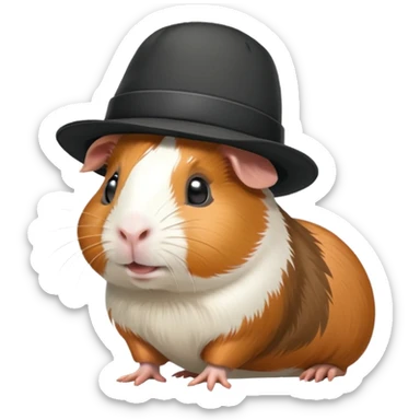 guinea pig wearing a hat sticker