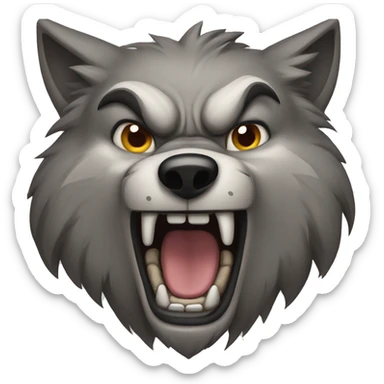 angry wolf sticker