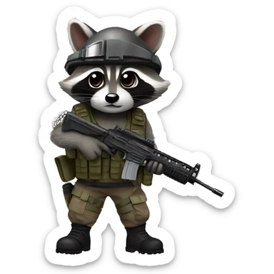 Raccoon as a special ops ￼￼ sticker