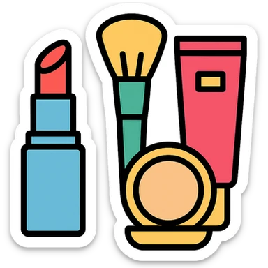 Makeup tools and products standing sticker