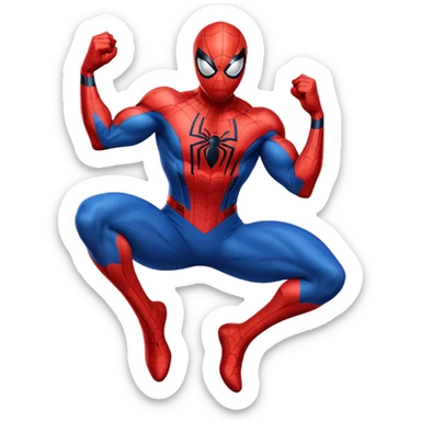 Spider-Man superhero in red and blue costume sticker