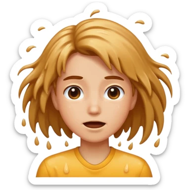 Hair shaking  sticker