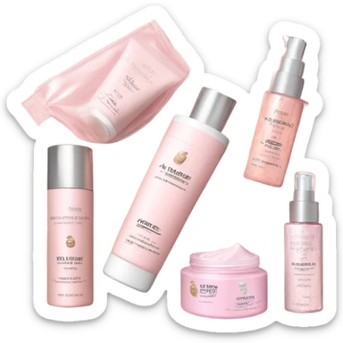 soft pink skincare sticker