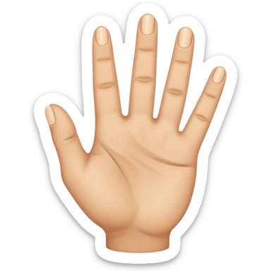 Mano con 4 dedos levantados y el otro doblado sticker