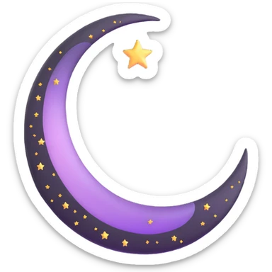 shiny pink crescent moon with sparkles sticker