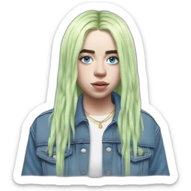 Billie eilish chanteuse 2018 cheveux bleus sticker