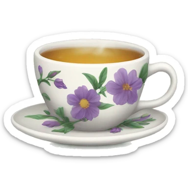 A cup of floral tea sticker