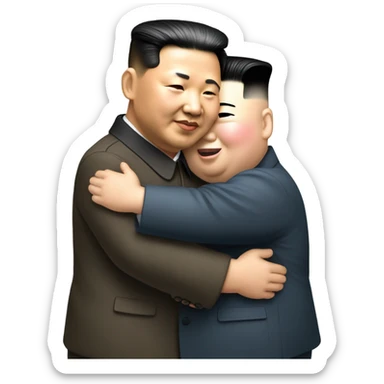 Xi Jin ping hugging Kim jong un sticker