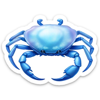 Realistic blue white iridescent Celestial cancer Crab water dreamy astrology  sticker