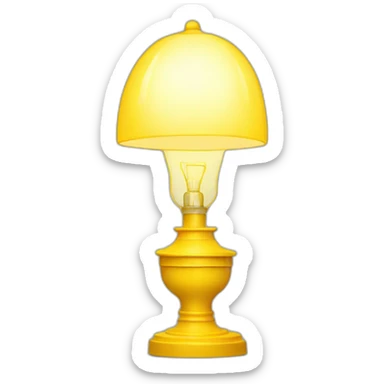 yellow lamp with brain shining sticker