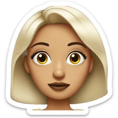 mexican woman with huge cartoon eyes, lips, huge eyelashes, wearing gown sticker