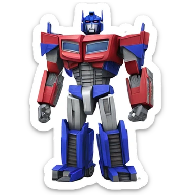 optimus prime as a transformer  sticker