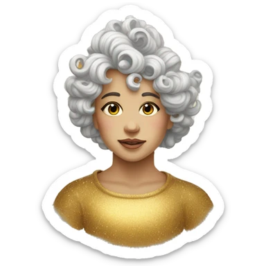 Person wearing t shirt filled with vintage detailed baroque sparkling swirls golden stars galaxies celestial sticker