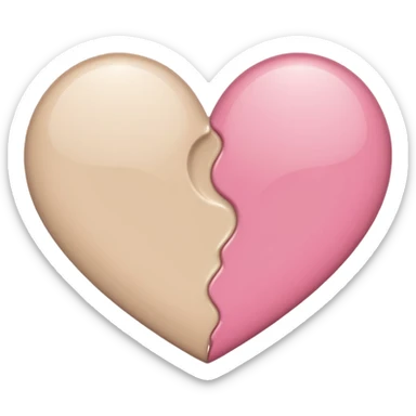 Make a heart with one half being like “🩷” and the other being beige sticker