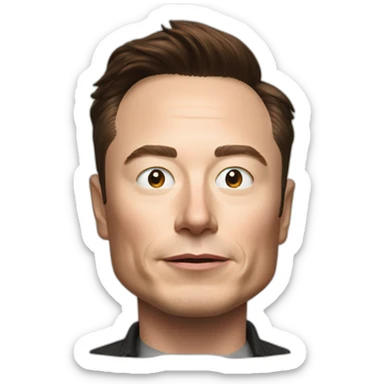 elon musk with a rocket goin out of the bottom sticker