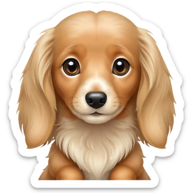 English cream long haired mini dachshund  sticker