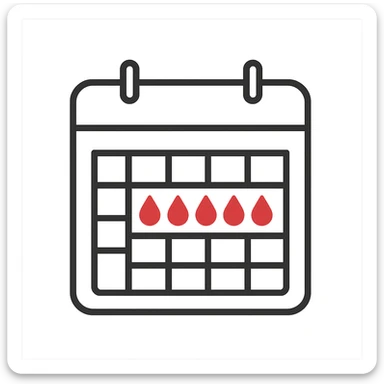 calendario con 5 giorni di fila segnati per il ciclo sticker