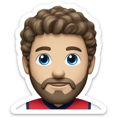 whole White male with dark brown hair and beard blue eyes with the PSG outfit  sticker