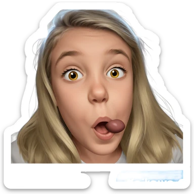 blonde girl making funny face sticker