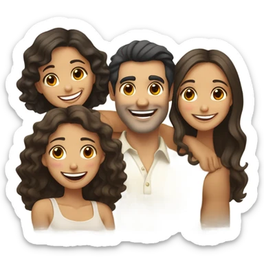 Throuple Spanish man 2 girls  sticker