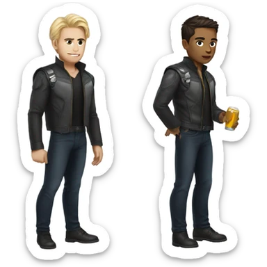 boys night out style dressed as the avengers  sticker