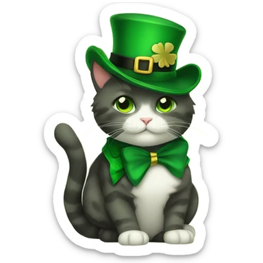 St Patrick’s day cat sticker