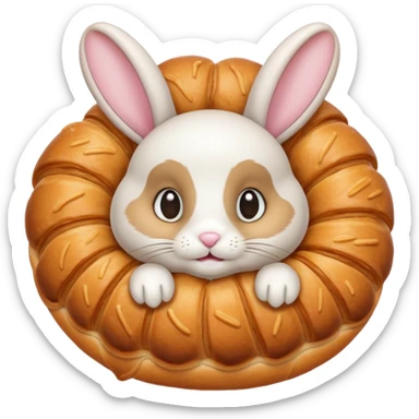bunny inside croissant sticker