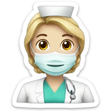 nurse in medical gloves sticker