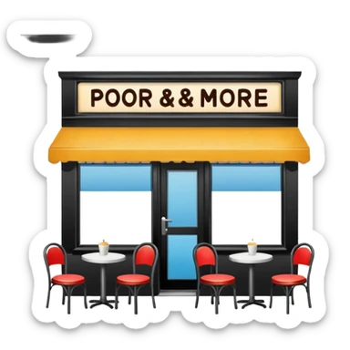 Cafe named poor store & More sticker