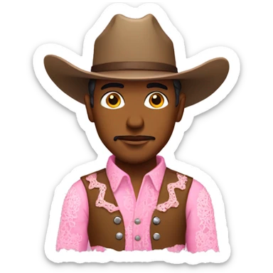 Cowboy with a pink lace sticker