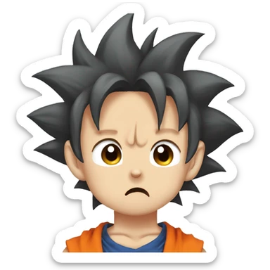 goku crying, looking cute, anime chibi style sticker