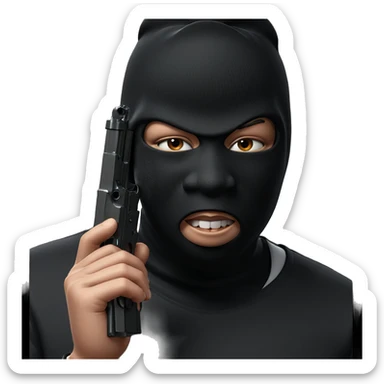 boy with gun ready sticker