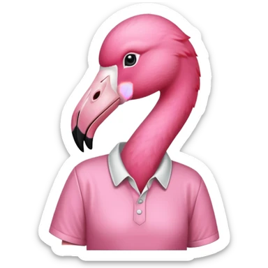 flamingo with shirt sticker