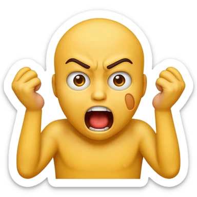 yellow emoji choking himself out in anger scary sticker