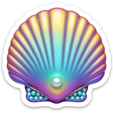 Shell with pearls sticker