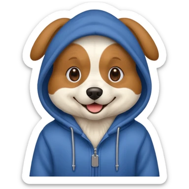 Dog wearing a hoodie ￼ sticker