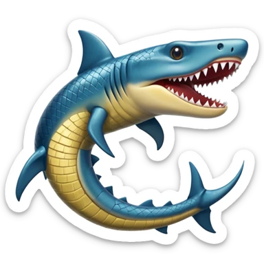 Shark-snake-eel-crocodile-fusion-hybrid sticker