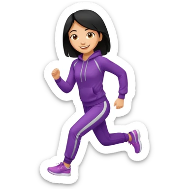 a pretty bratz tan girl who is fat . Hair color black. Jogging outfit sticker