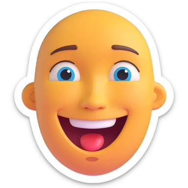 a laughing face with tears of joy sticker